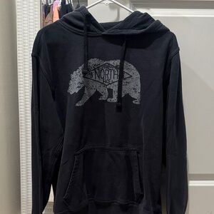 The North Face Charcoal Hoodie with Bear Design